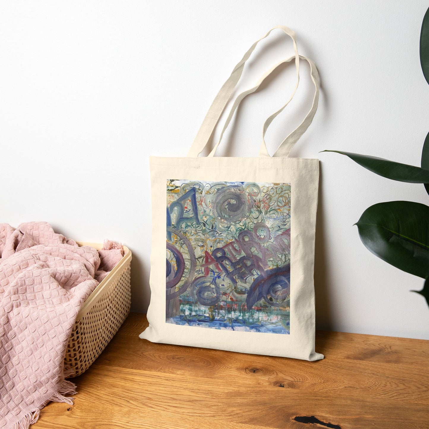Artistic Cotton Canvas Tote Bag - Eco-Friendly Fashion & Everyday Use