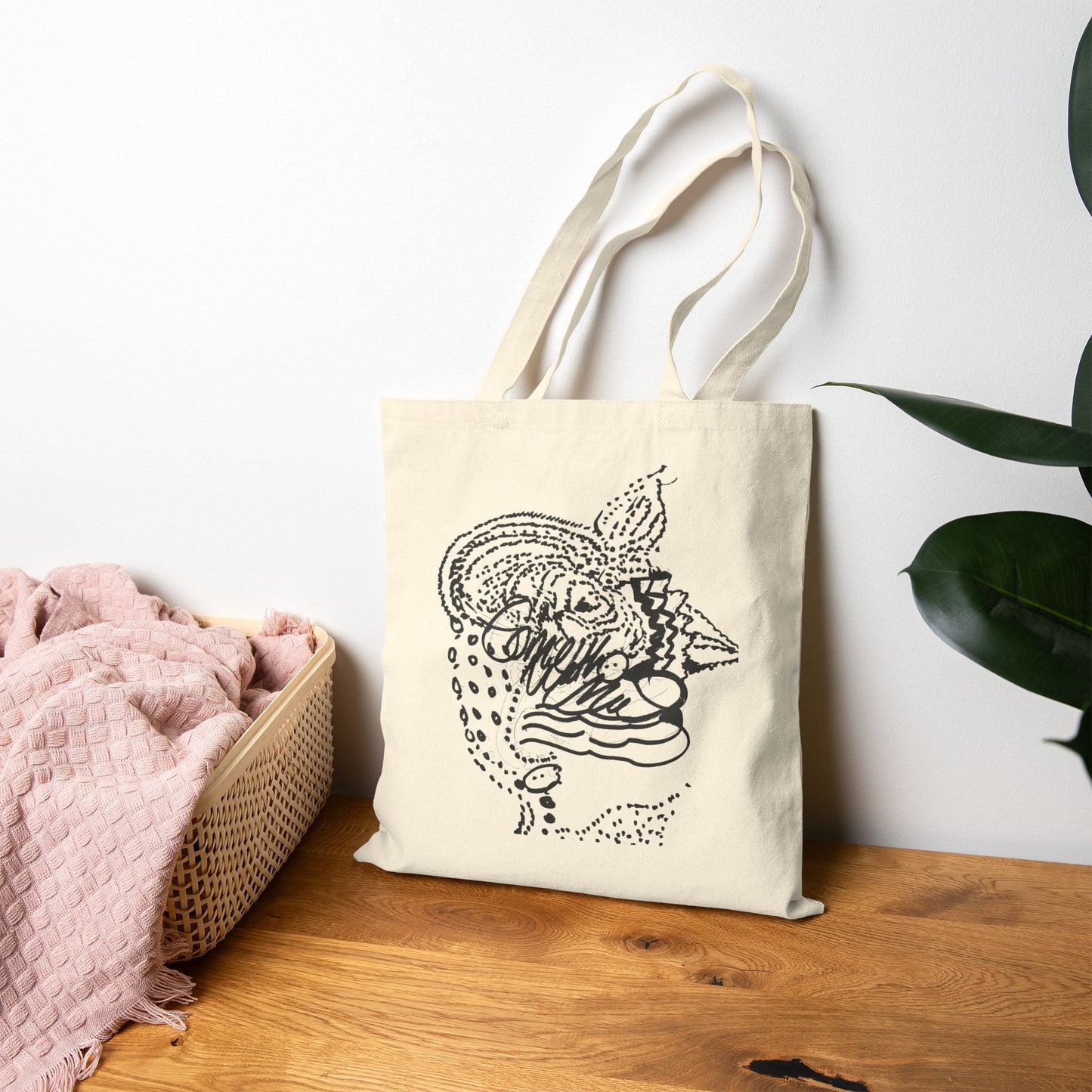 Artistic Cotton Canvas Tote Bag - Eco-Friendly Fashion & Everyday Use