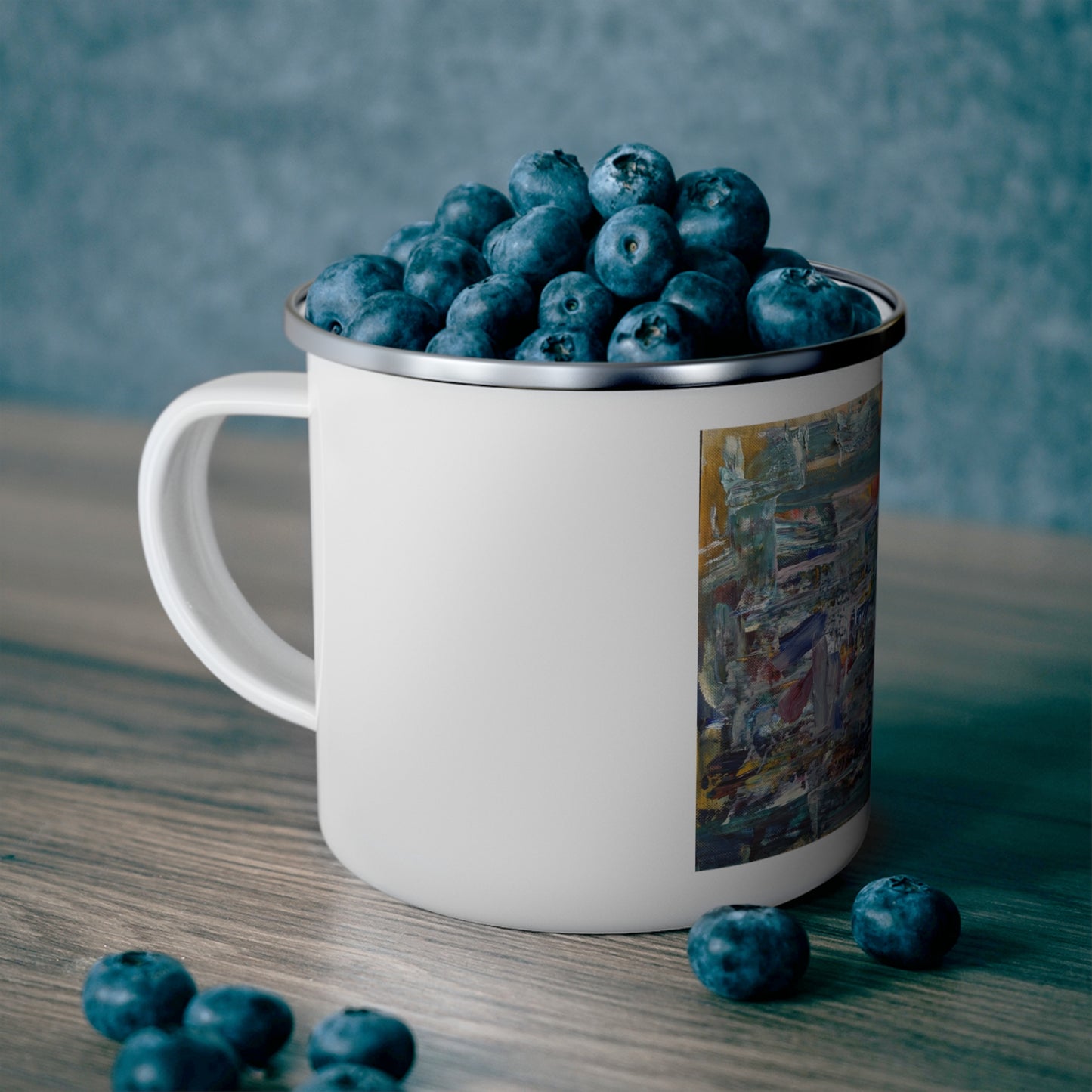 Nature Lover Enamel Camping Mug with Artistic Design