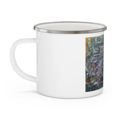 Nature Lover Enamel Camping Mug with Artistic Design