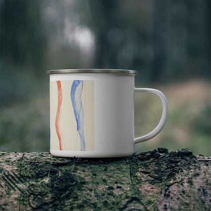 Nature Lover Enamel Camping Mug with Artistic Design