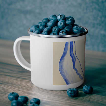 Nature Lover Enamel Camping Mug with Artistic Design