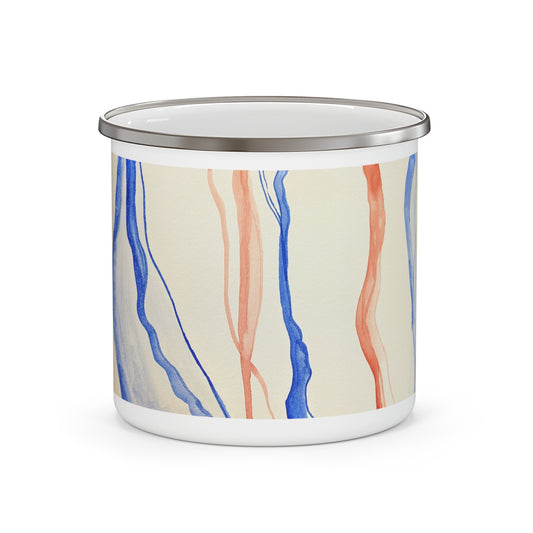 Nature Lover Enamel Camping Mug with Artistic Design