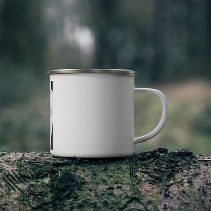 Nature Lover Enamel Camping Mug with Artistic Design
