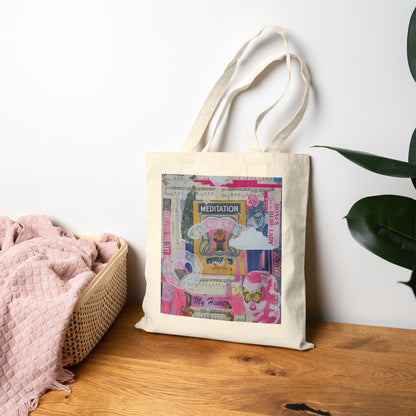 Meditation —  Pink Mixed-Media Art Tote | Supports Teaching Artists