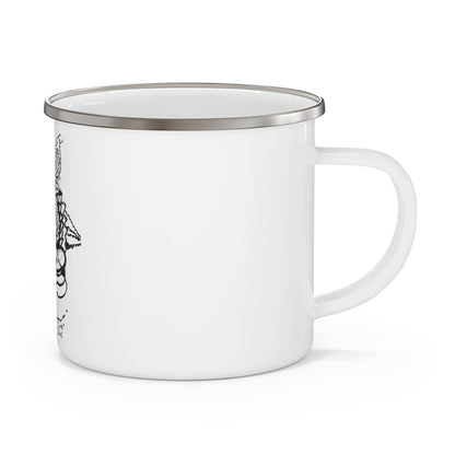 Nature Lover Enamel Camping Mug with Artistic Design