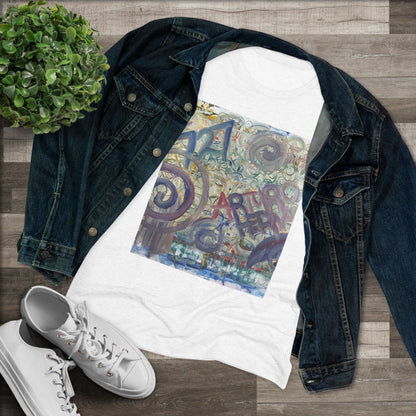 Women's Triblend Tee - Artistic Leopard Graphic T-Shirt