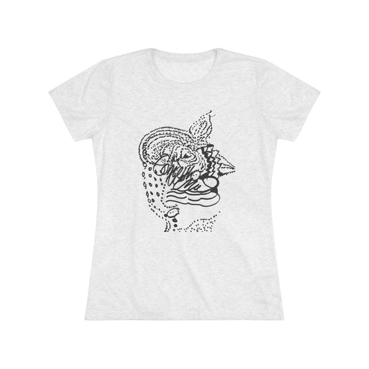 Women's Triblend Tee - Artistic Leopard Graphic T-Shirt