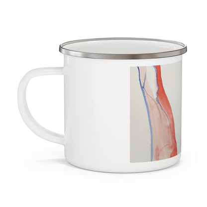 Nature Lover Enamel Camping Mug with Artistic Design