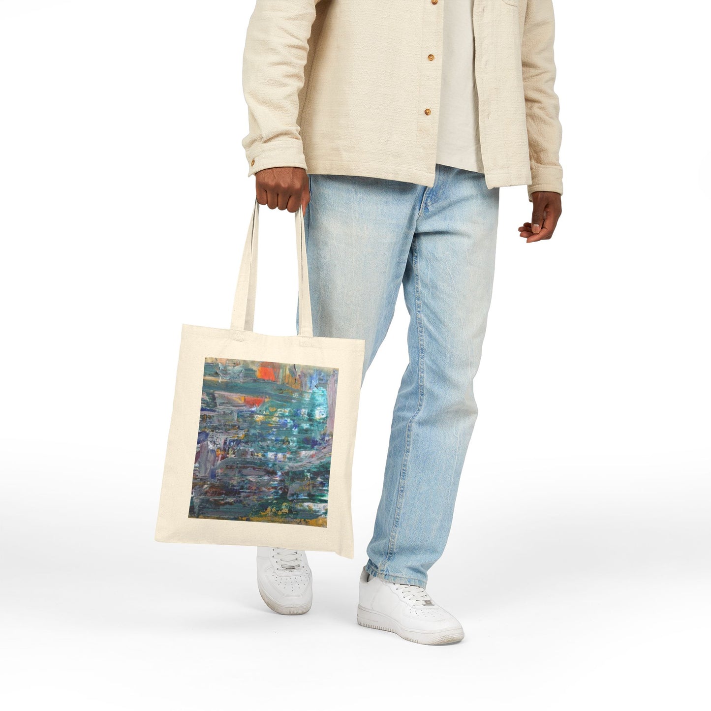 Artistic Cotton Canvas Tote Bag - Eco-Friendly Fashion & Everyday Use