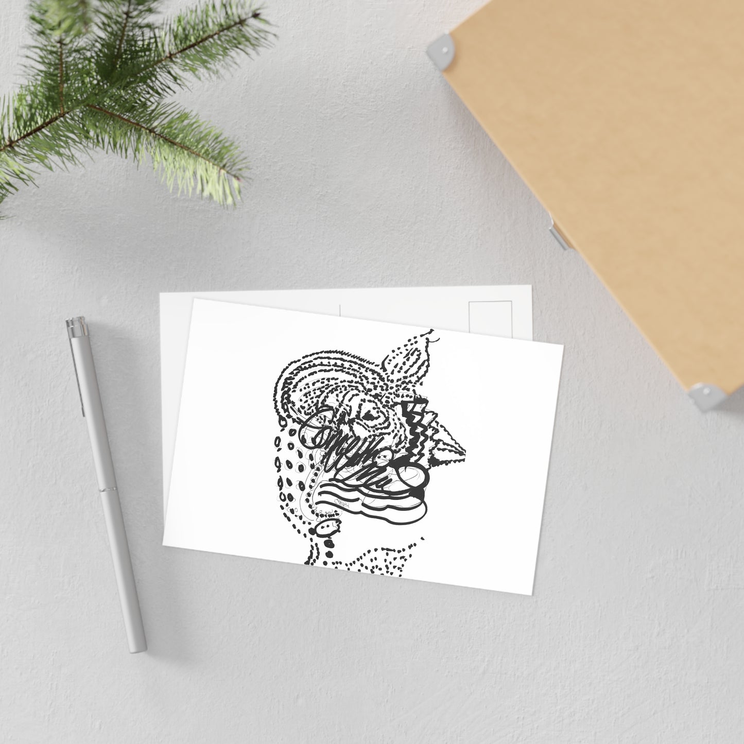 Artistic Fine Art Postcards - Unique Black and White Designs for Collectors and Gifting