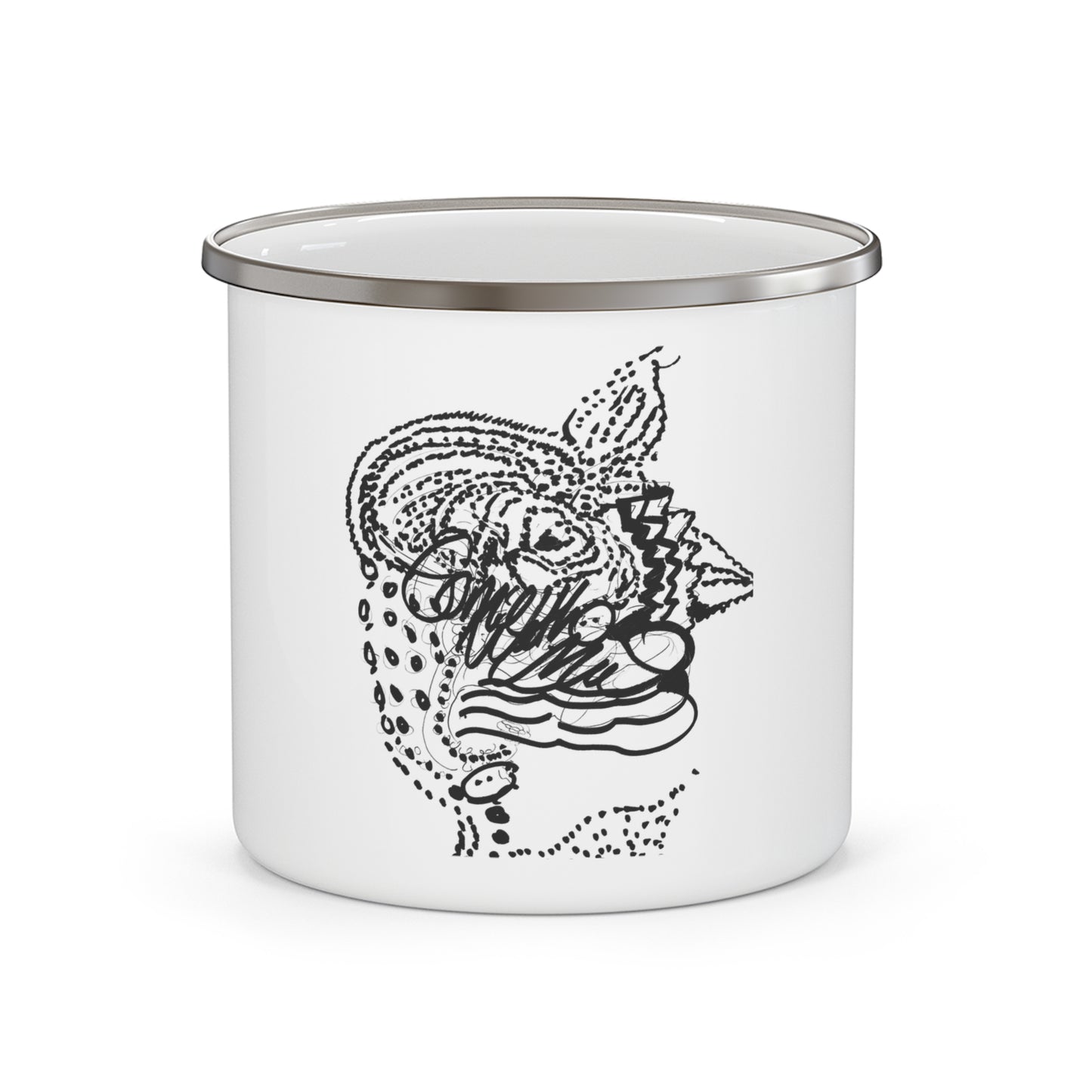 Nature Lover Enamel Camping Mug with Artistic Design