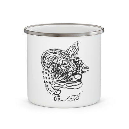 Nature Lover Enamel Camping Mug with Artistic Design