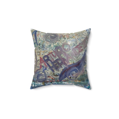 Abstract Art Spun Polyester Square Pillow - Modern Home Decor