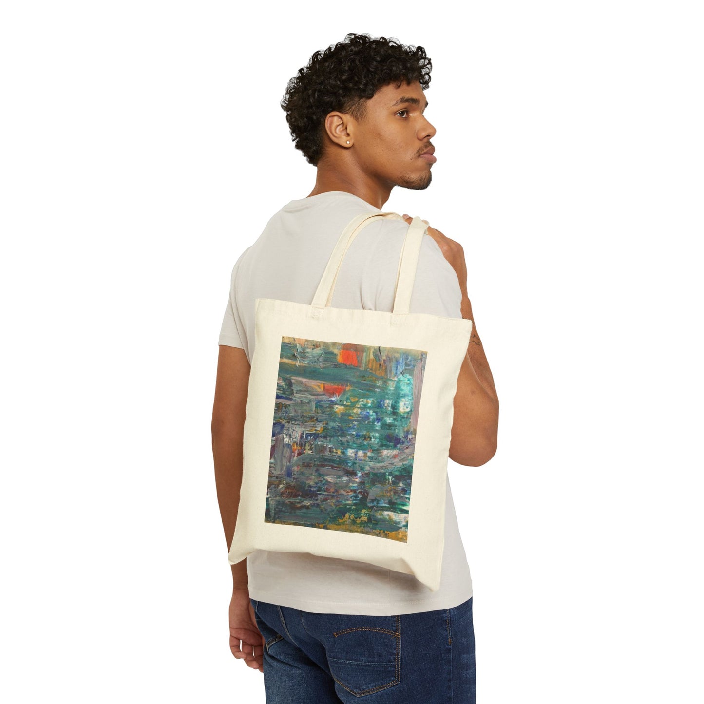 Artistic Cotton Canvas Tote Bag - Eco-Friendly Fashion & Everyday Use