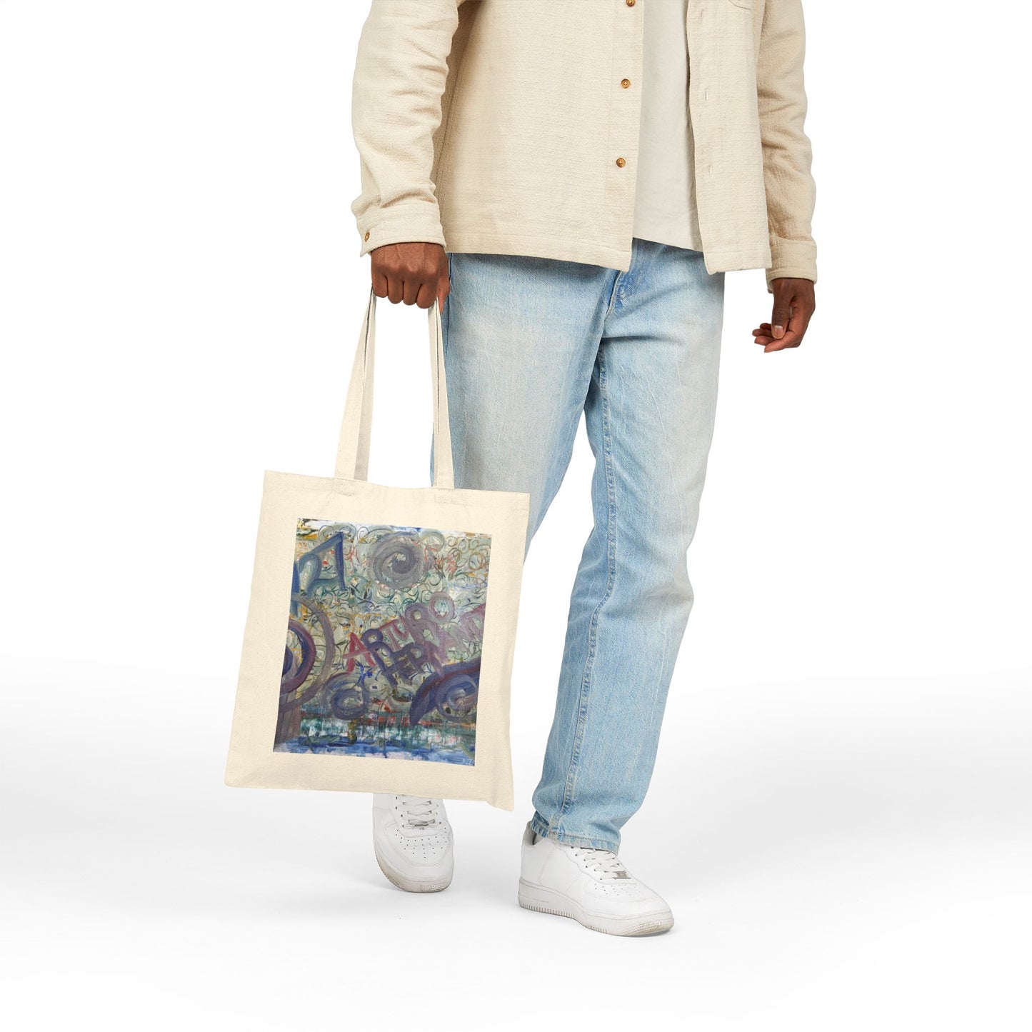 Artistic Cotton Canvas Tote Bag - Eco-Friendly Fashion & Everyday Use