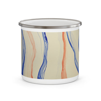 Nature Lover Enamel Camping Mug with Artistic Design
