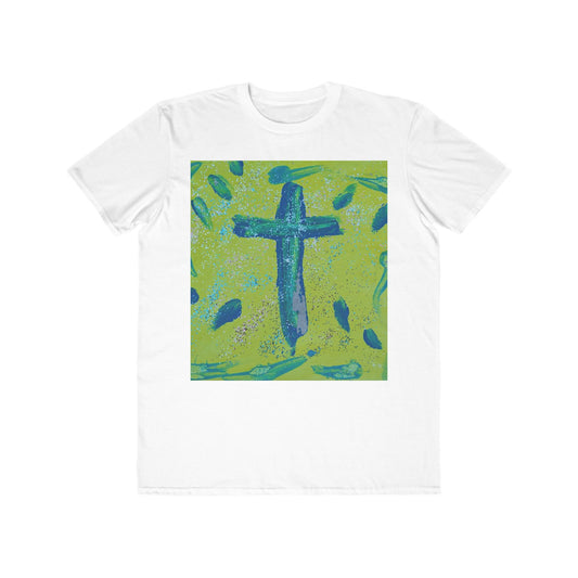 Men’s Abstract Cross T-Shirt | Faith-Inspired Finger Painted Art Tee