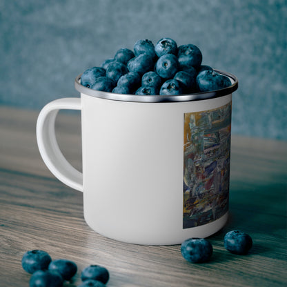 Nature Lover Enamel Camping Mug with Artistic Design