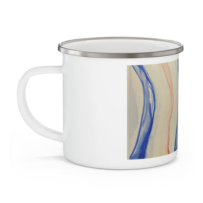 Nature Lover Enamel Camping Mug with Artistic Design