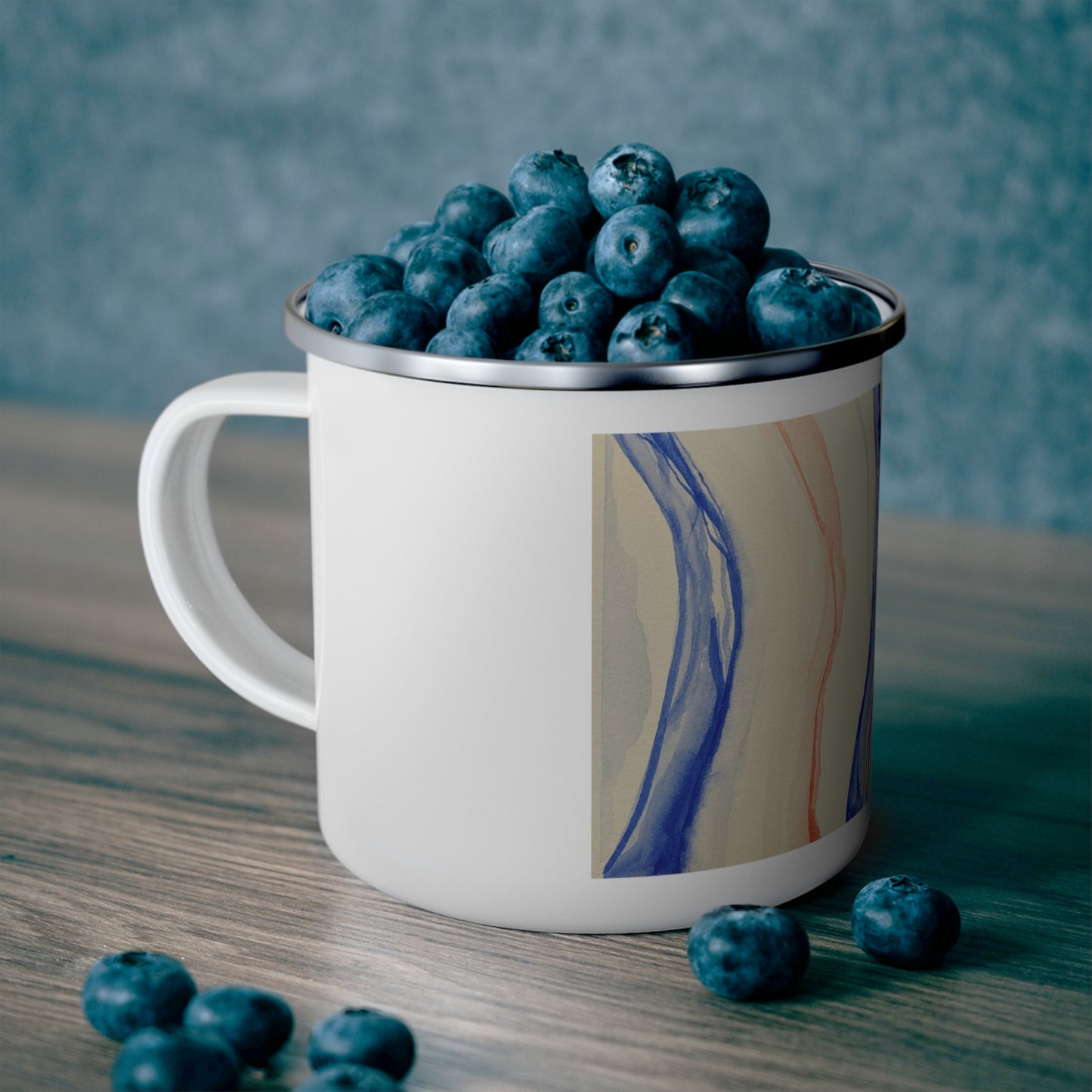 Nature Lover Enamel Camping Mug with Artistic Design