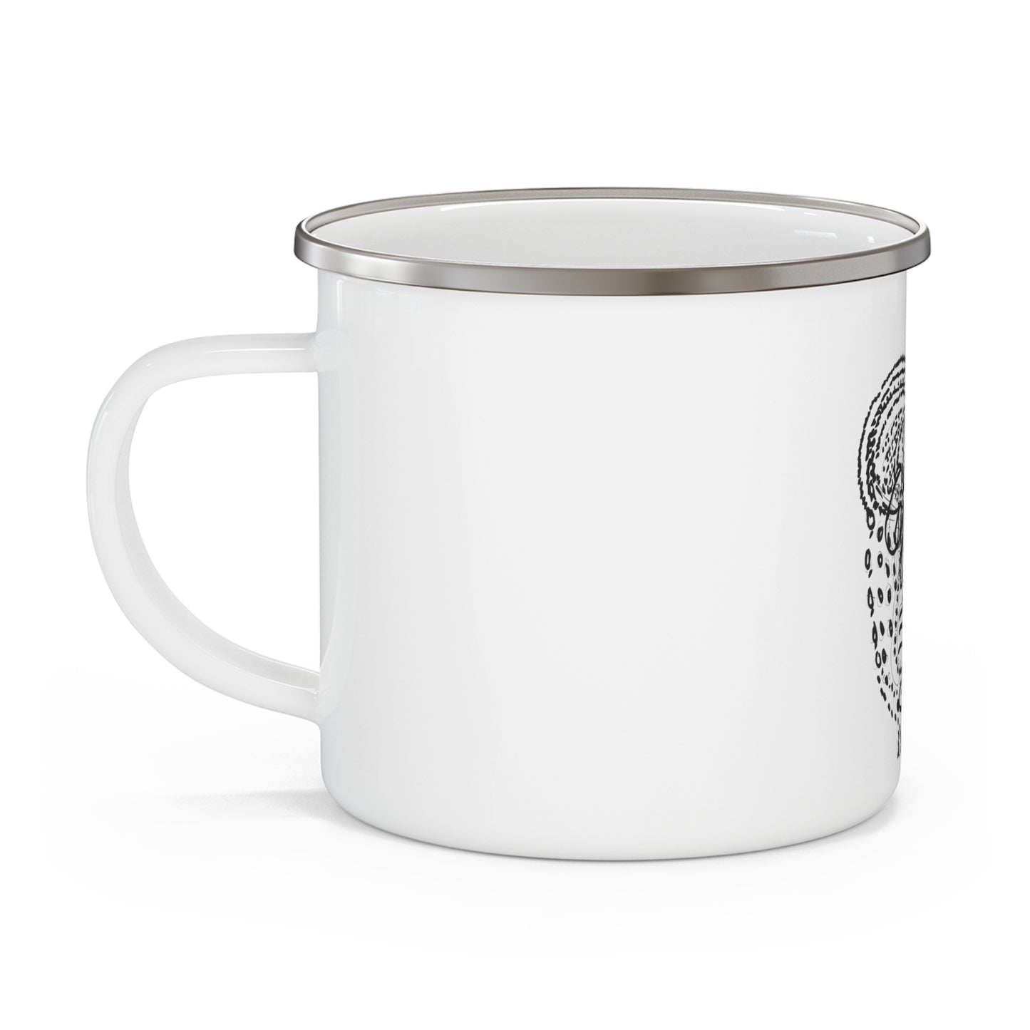 Nature Lover Enamel Camping Mug with Artistic Design