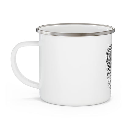 Nature Lover Enamel Camping Mug with Artistic Design