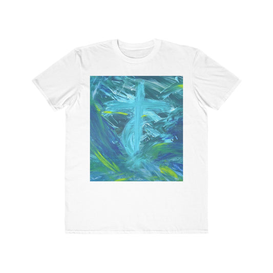 Men’s Abstract Cross T-Shirt | Faith-Inspired Finger Painted Art Tee
