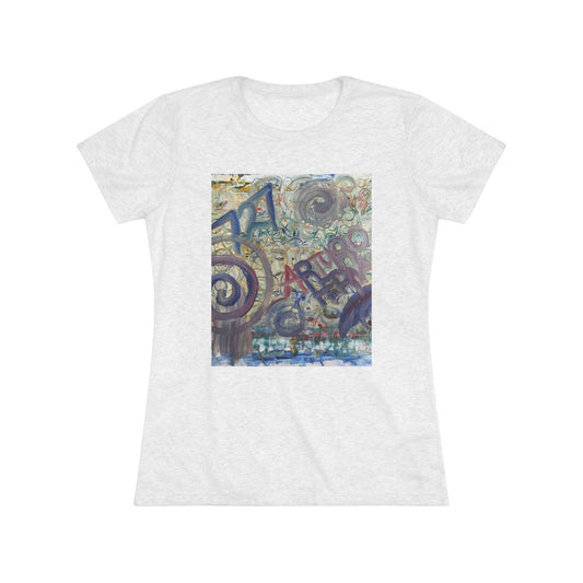 Women's Triblend Tee - Artistic Leopard Graphic T-Shirt