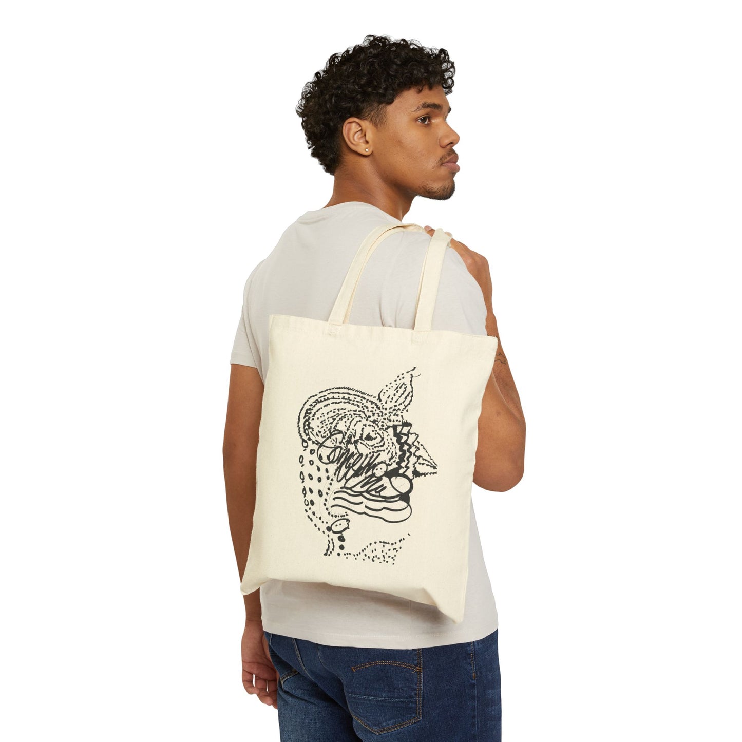 Artistic Cotton Canvas Tote Bag - Eco-Friendly Fashion & Everyday Use