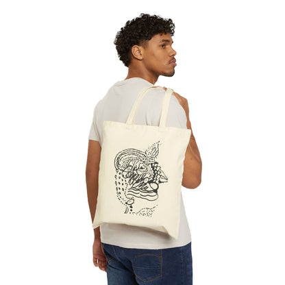 Artistic Cotton Canvas Tote Bag - Eco-Friendly Fashion & Everyday Use