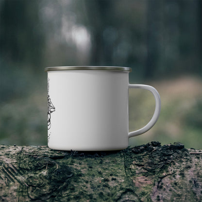 Nature Lover Enamel Camping Mug with Artistic Design