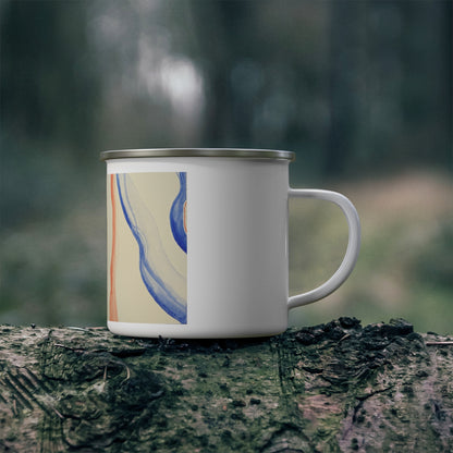 Nature Lover Enamel Camping Mug with Artistic Design