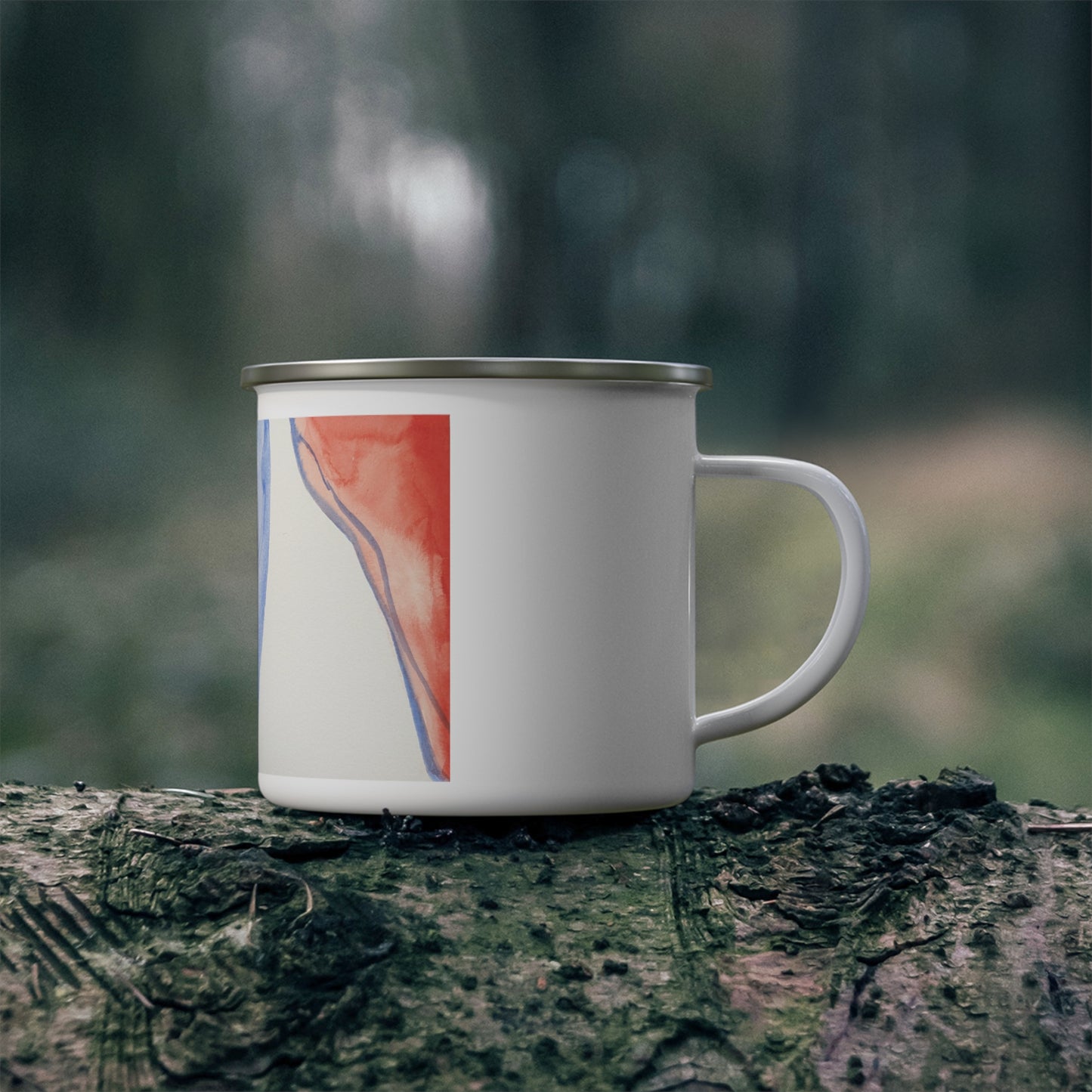 Nature Lover Enamel Camping Mug with Artistic Design